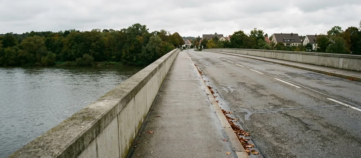 Umzugswagen auf der Bundesstraße entlang der Donau